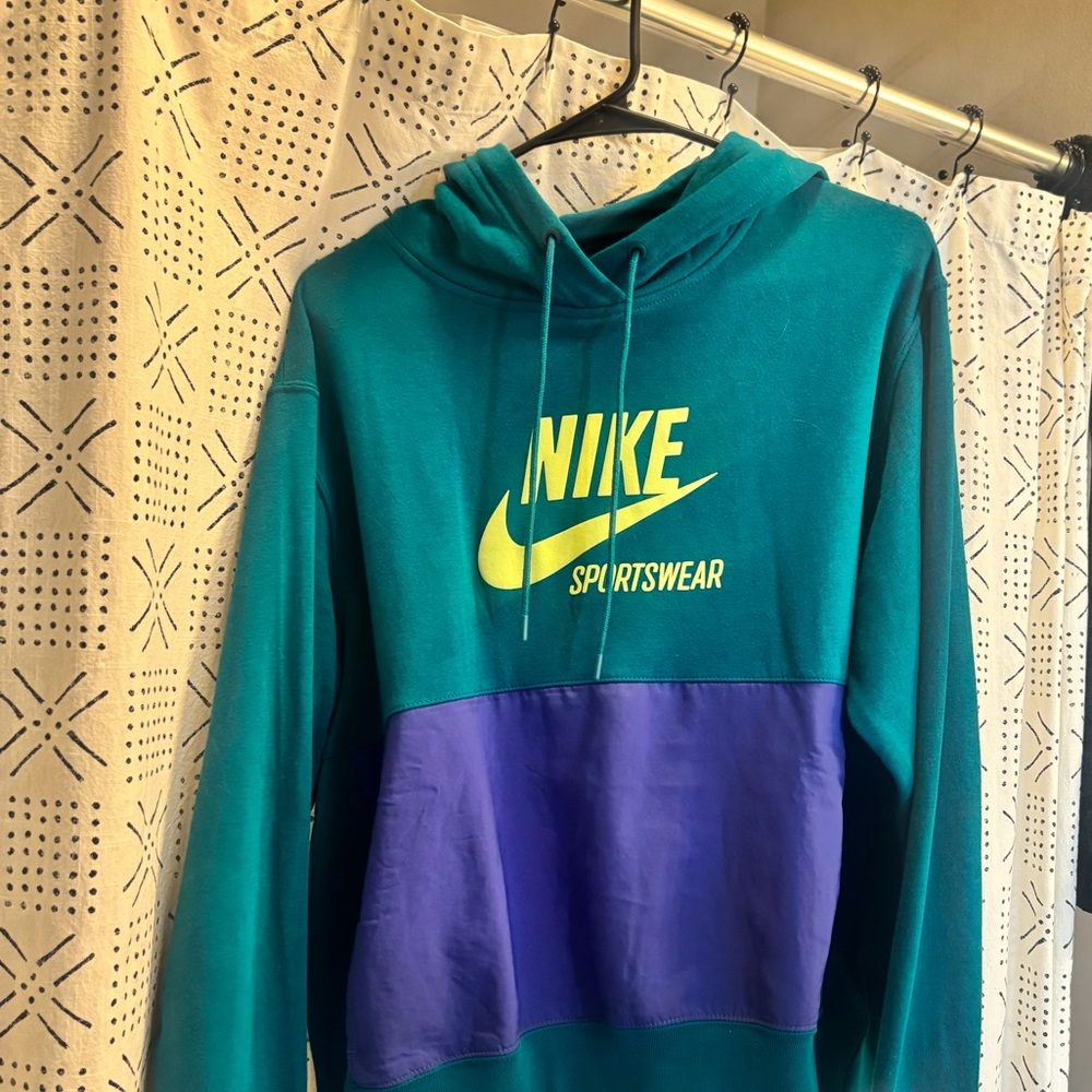 Nike Teal and Purple Sportswear Hoodie